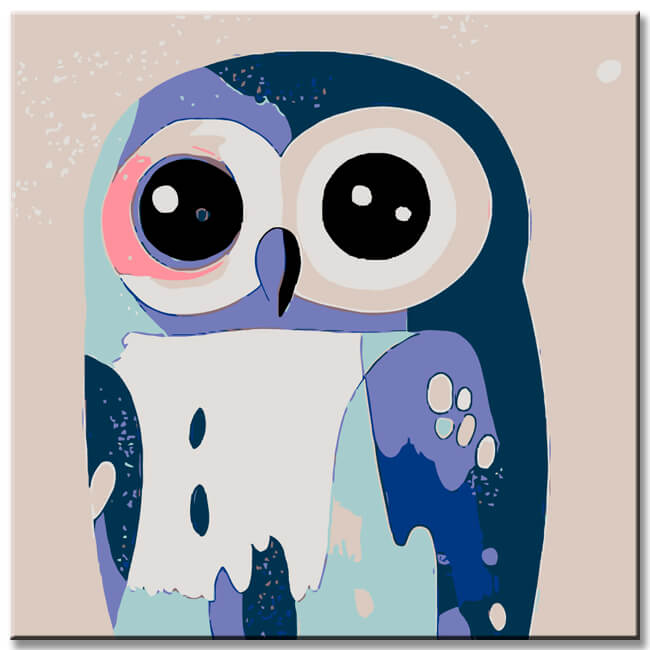Painting by Numbers Illustration Owl Portrait