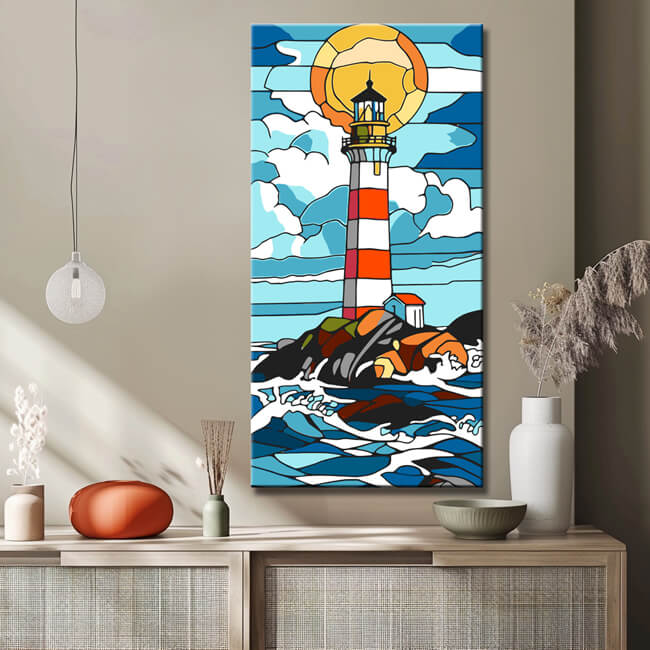 Painting by Numbers Lighthouse and Storm Shipping from DE
