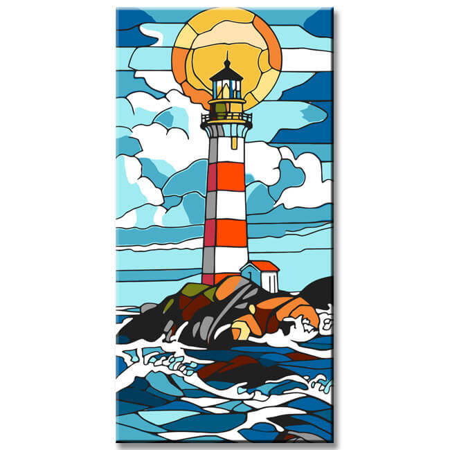 Painting by Numbers Lighthouse and Storm Shipping from DE