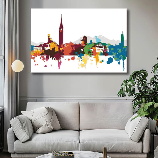 Malen nach Zahlen Skyline von Lugano Schweiz