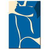 Malen nach Zahlen Kunst Blaue Frau mit gestrecktem Kopf