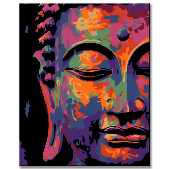 Malen nach Zahlen Kunst Lifestyle halbes Buddha-Gesicht