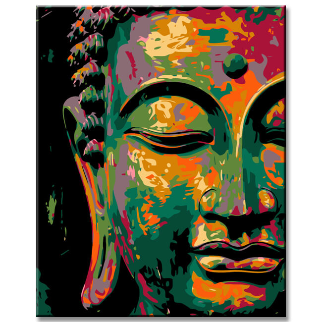 Malen nach Zahlen Kunst Lifestyle halbes Buddha-Gesicht