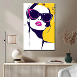 Malen nach Zahlen Kunst Lifestyle Frau mit Sonnenbrille und pinken Lippenstift