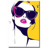 Malen nach Zahlen Kunst Lifestyle Frau mit Sonnenbrille und pinken Lippenstift