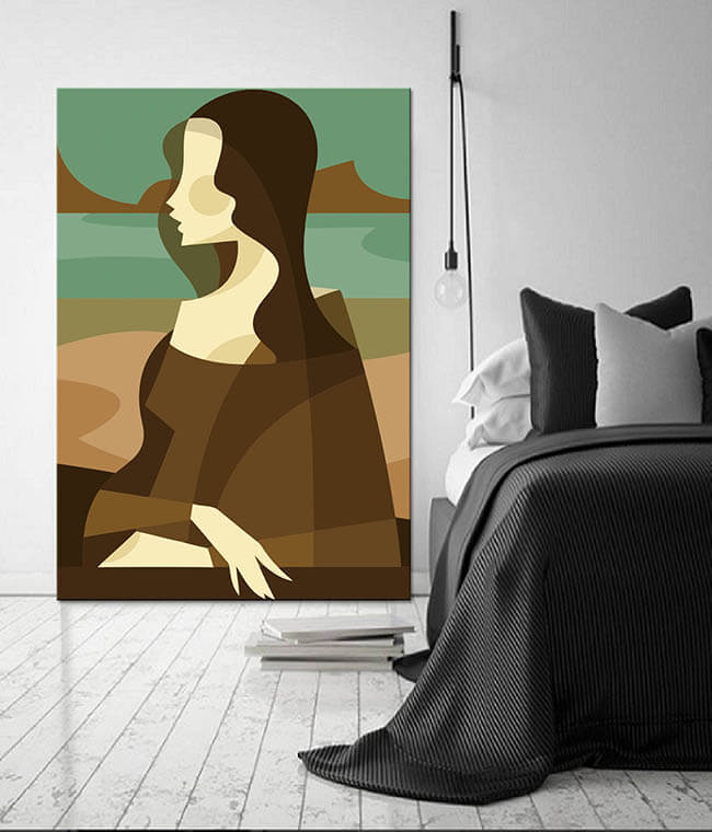 Malen nach Zahlen Plakat Mona Lisa im Minimalismus Versand aus DE