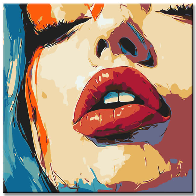 DE-SmartArt-template-Malen nach Zahlen Abstrakte Kunst Frau mit den roten Lippen (Copy)
