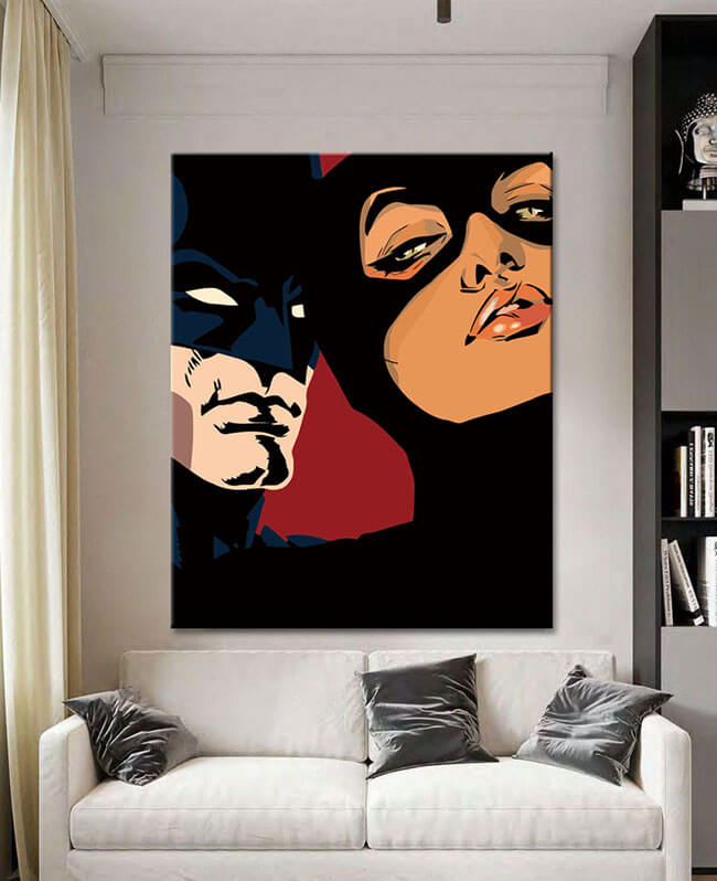 Malen nach Zahlen Catwoman und Batman Illustration