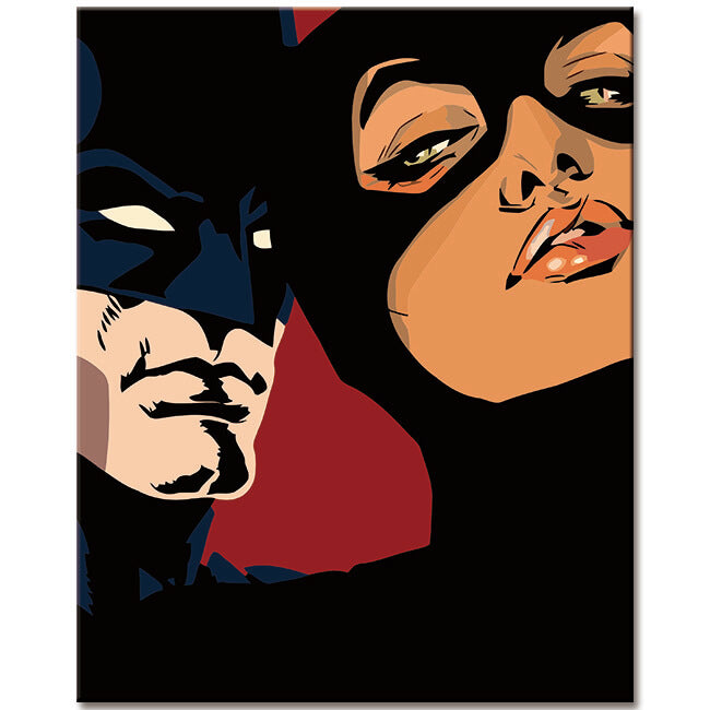 Malen nach Zahlen Catwoman und Batman Illustration