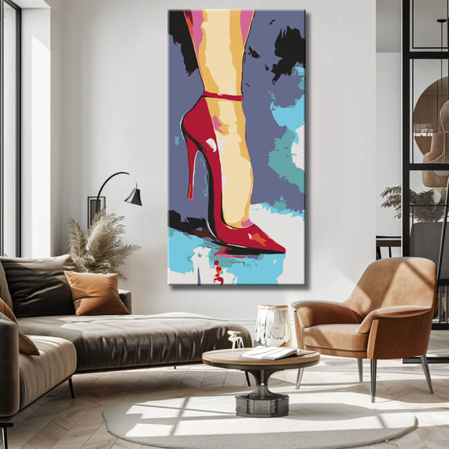 Malen nach Zahlen Frau mit High Heels