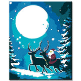 Malen nach Zahlen Weihnachtsmann und Rentier Versand from DE