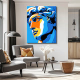 Malen nach Zahlen David in Pop-Art Blau
