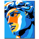 Malen nach Zahlen David in Pop-Art Blau