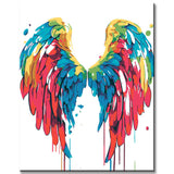 Malen nach Zahlen Regenbogen Engel Flügel