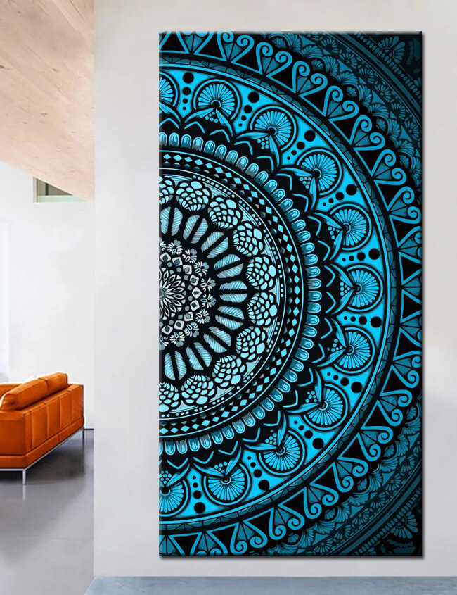 Malen nach Zahlen Blaue Mandala Kunst