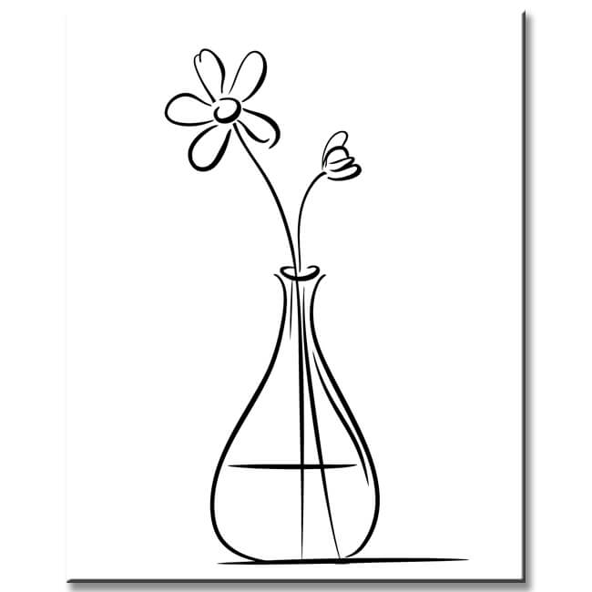 Malen nach Zahlen Kunst Minimalismus Zeichnung Blume in Vase