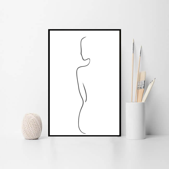 Malen nach Zahlen Kunst Minimalismus  Zeichnung Silhouette Mensch II