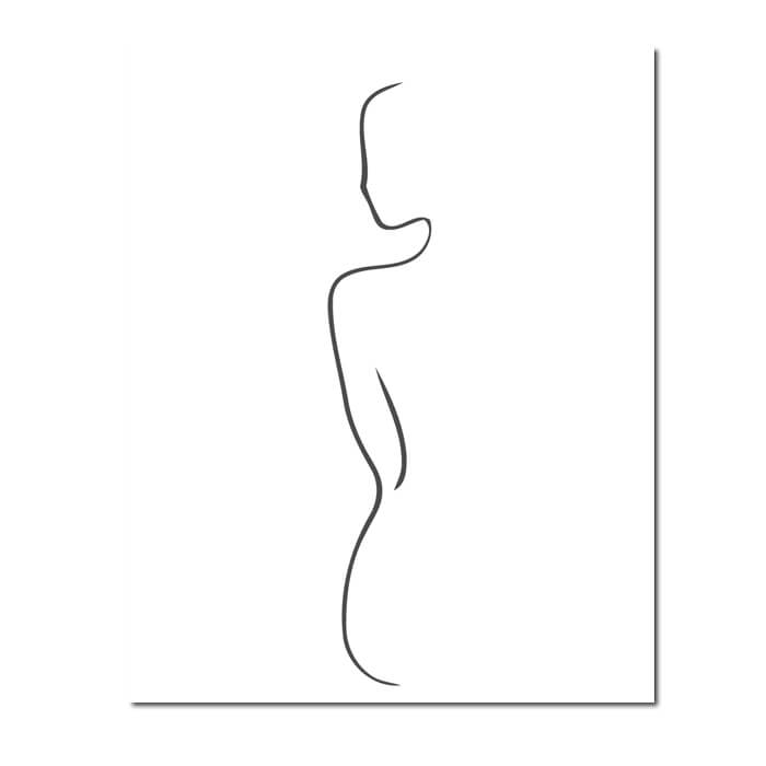 Malen nach Zahlen Kunst Minimalismus  Zeichnung Silhouette Mensch II