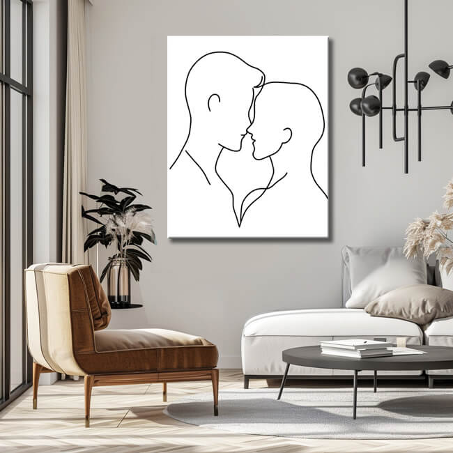 Malen nach Zahlen Strichzeichen Kunst Silhouette Liebe