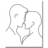 Malen nach Zahlen Strichzeichen Kunst Silhouette Liebe