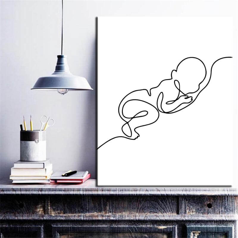 Malen nach Zahlen Strichzeichen Kunst Silhouette Baby