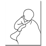 Malen nach Zahlen Strichzeichen Kunst Silhouette Baby