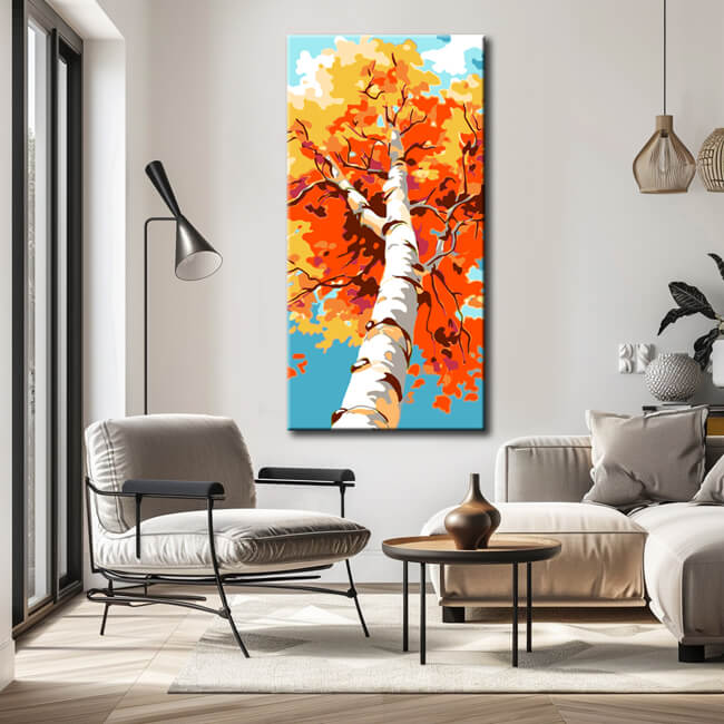 Malen nach Zahlen Kunst Herbstbaum