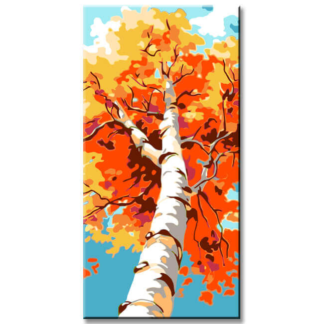 Malen nach Zahlen Kunst Herbstbaum