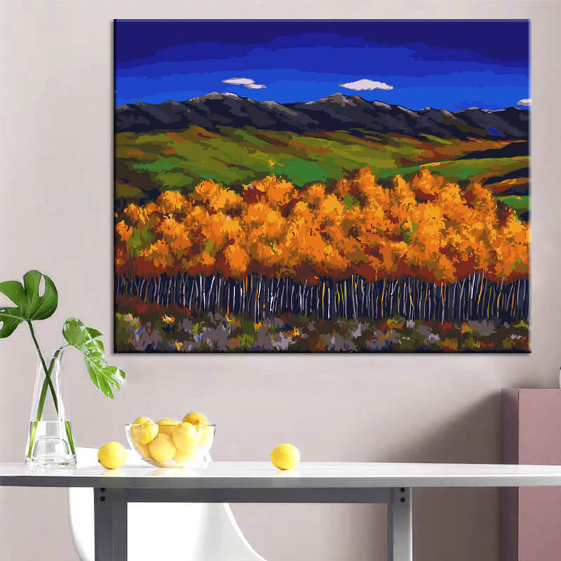 Malen nach Zahlen Kunst Natur Natur Herbstbäume in schöner Landschaft