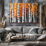Malen nach Zahlen Kunst Natur kahle Bäume mit Herbstblättern