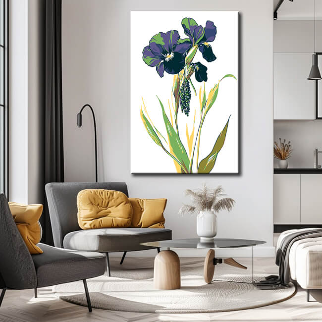 Malen nach Zahlen Kunst Natur Lila Blumen mit hängendem Kopf