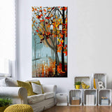 Malen nach Zahlen Kunst Natur Herbstbaum Regen Laternen