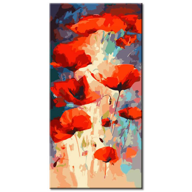 Malen nach Zahlen Aquarell Mohn Blumen