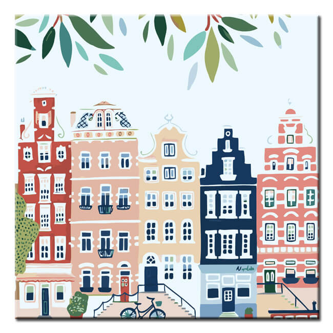 Malen nach Zahlen Niederlande Holland Illustration Altstadt