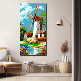 Malen nach Zahlen Niederlande Holland Illustration Windmühle