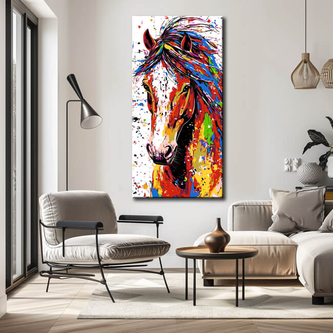 Malen nach Zahlen Kunst Buntes Pferd Ölgemälde