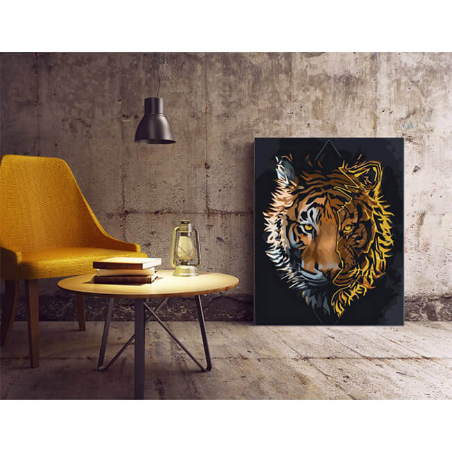 Malen nach Zahlen Kunst Tier Tiger Golden