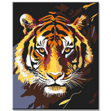 Malen nach Zahlen Kunst Tier Tiger Golden