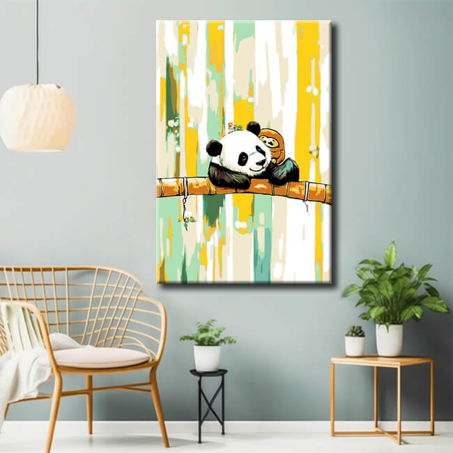 Painting by Numbers Art Animal Panda on a Branch