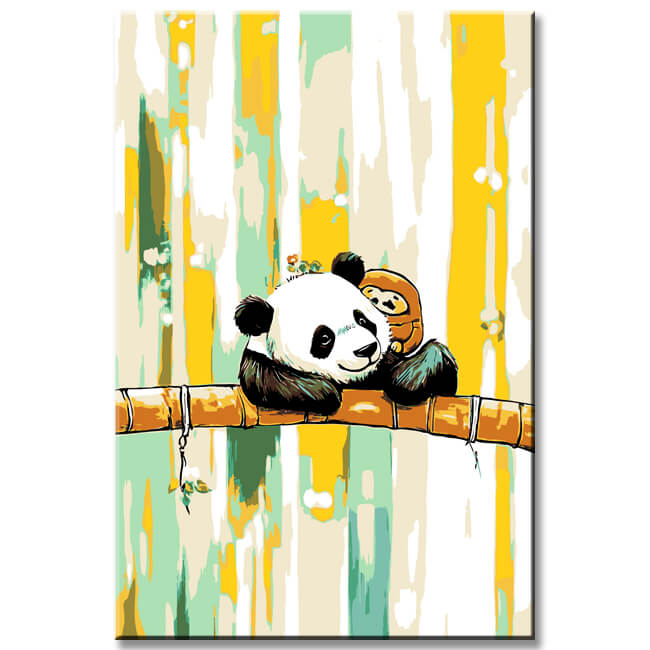 Painting by Numbers Art Animal Panda on a Branch
