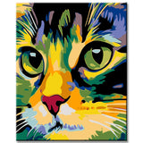 Painting by Numbers Colorful Cat Face as Portrait