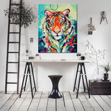 Malen nach Zahlen Bunter Tiger Kunstbild