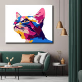 Malen nach Zahlen Polygon Art Bunte Katze