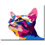 Malen nach Zahlen Polygon Art Bunte Katze