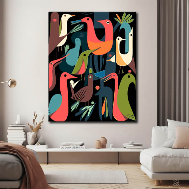 Malen nach Zahlen Abstrakte Kunst  von Vögel