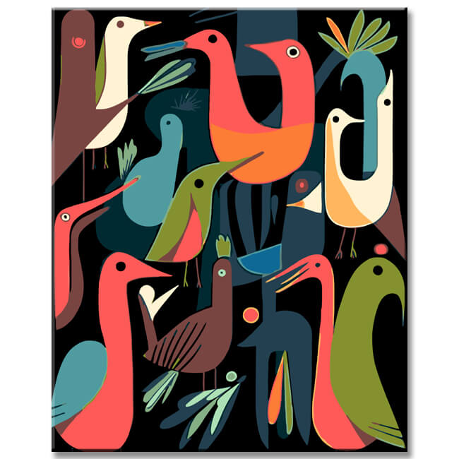 Malen nach Zahlen Abstrakte Kunst  von Vögel