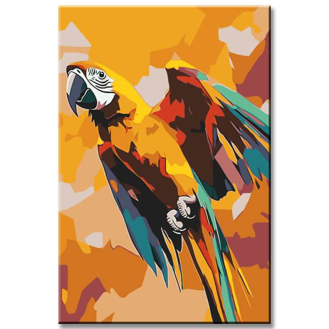 Malen nach Zahlen Fliegender Papagei Polygon Art