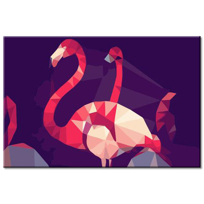 Malen nach Zahlen Polygon Art Flamingo Versand aus DE