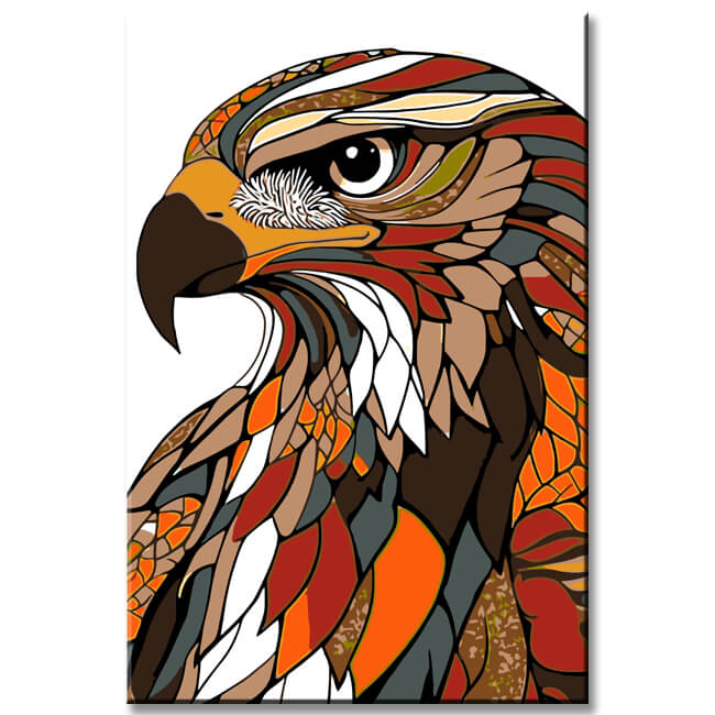 Malen nach Zahlen Grafik Tier Kunst Adler