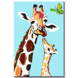 Malen nach Zahlen Giraffe mit gebogenem Hals
